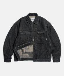 Blanket Lined Denim Work Jacket Washed Black