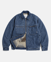 Blanket Lined Denim Work Jacket Washed Indigo