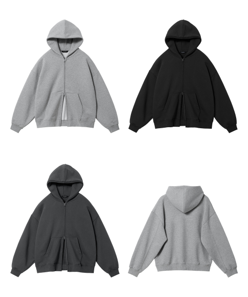 ( 2Pack ) оверсайз 2Way с прорезями толстовка толстовка на молнии ( 3Color )
