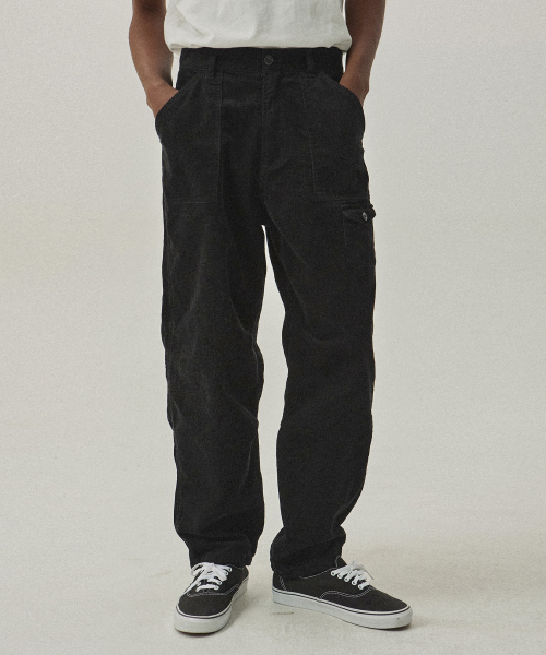 Чино 4306 вельвет двойная складка Balloon Fit Black