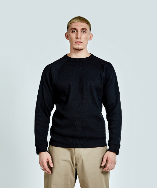 Waffle logo longsleeve - Black