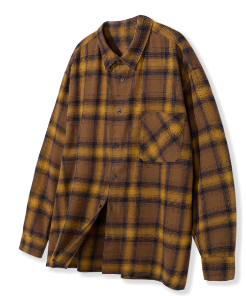 Свободная рубашка NSC Ombre в клетку [Yellow]
