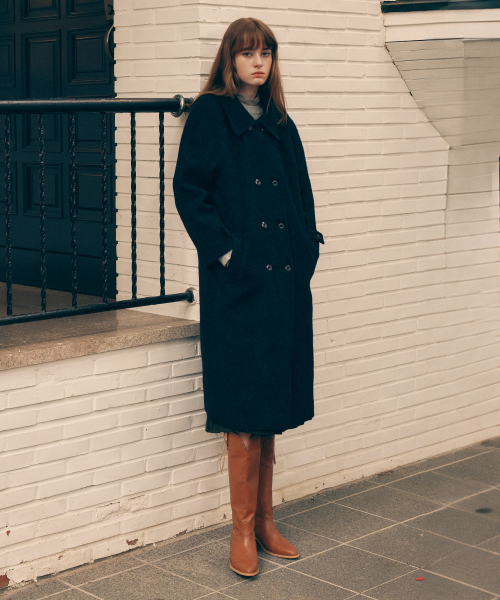 ROLAROLA ♥ VOLUME SLEEVE DOUBLE COAT /追跡付 로라로라(ROLAROLA) VOLUME SLEEVE DOUBLE COAT NAVY - 사이즈