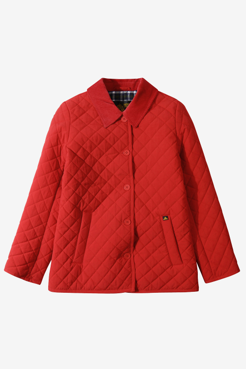 Women Padded Classic Jacket_Red