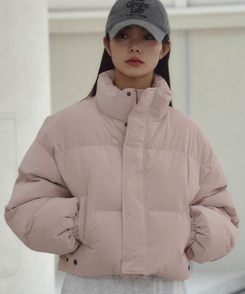 Укороченный пуховик с замшевым покрытием [Pink]
