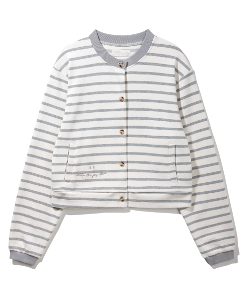 Smile Stripe хлопковый кардиган BK8931 Light Grey