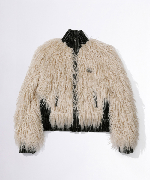Faux Mongolian Shearling Jacket Raw