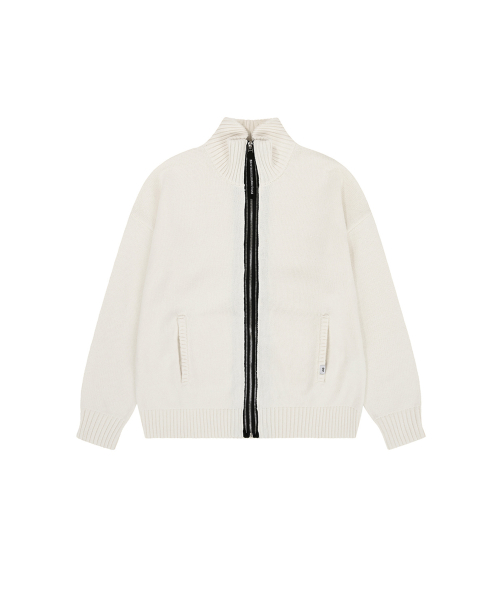 DOUBLE ZIP KNIT ZIP UP - кремовый