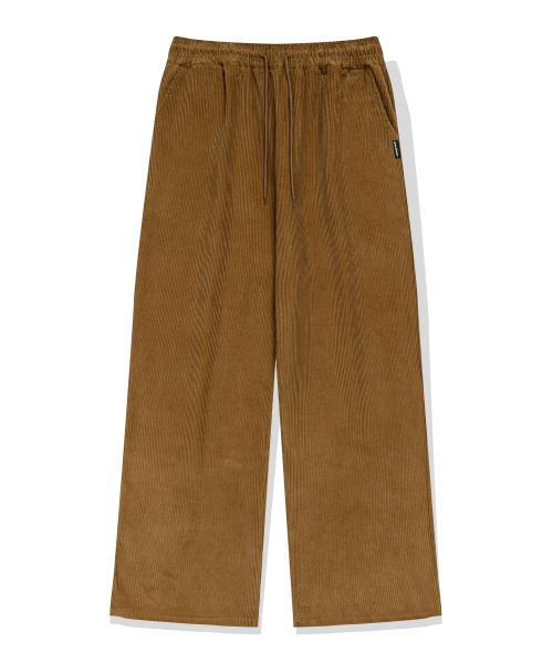 Вельветовые широкие брюки на резинке (Milk Brown)