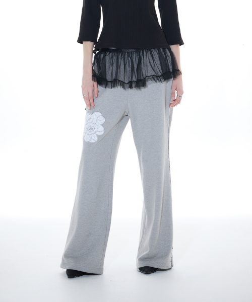 라티젠(LARTIGENT) L14 ROSE TRACK PANTS (GRAY) - 사이즈