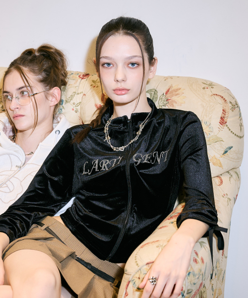 LARTIGENT ♥ L14 VELVET ZIP-UP /追跡付 라티젠(LARTIGENT) L14 VELVET ZIP-UP(BLACK) - 사이즈 & 후기