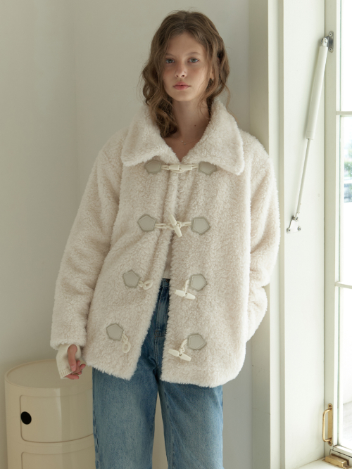 Duffle fur half coat (cream)