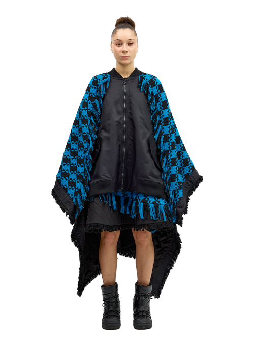 Tweed Houndstooth Cape