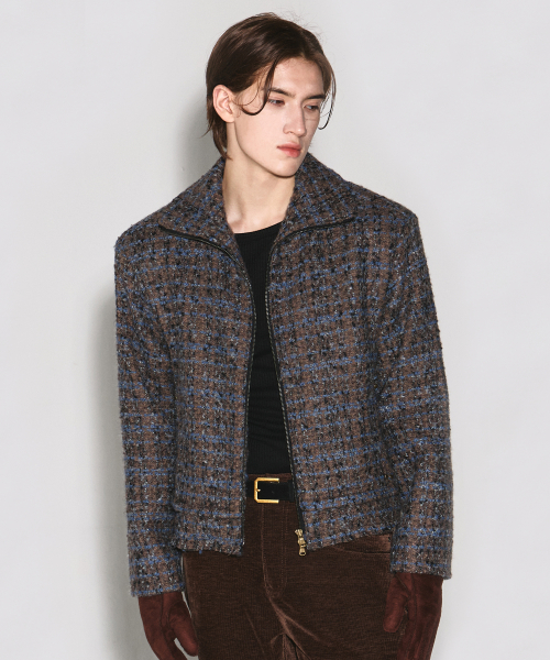 MCKENZIE ZIP-UP WOOL JACKET BROWN