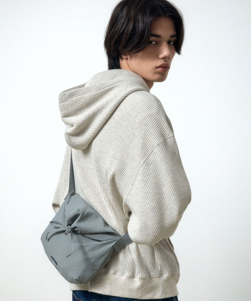 【MAISON MINED】24FW★ DRAW STRING SHOULDER BAG SMALL 메종미네드 ~30% - DRAW STRING SHOULDER BAG SMALL GREY