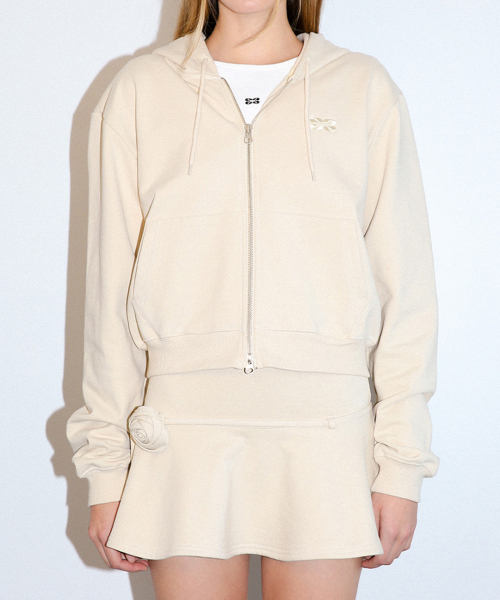 Calm Mood Symbol Hoodie Zip-up (Begie)