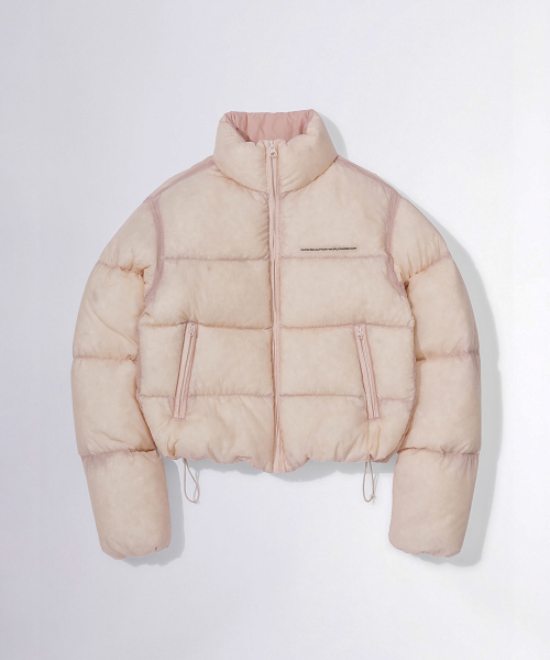 스컬프터(SCULPTOR) 104 Sheer Cropped Puffer Down Peach Pink