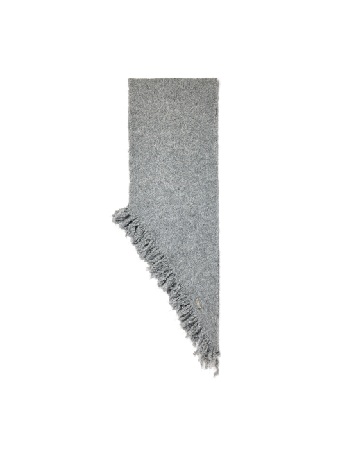 マフラー・ストール [MATINKIM]fringe diagonal muffler in gray 마뗑킴(MATIN KIM) FRINGE DIAGONAL MUFFLER IN GREY - 사이즈