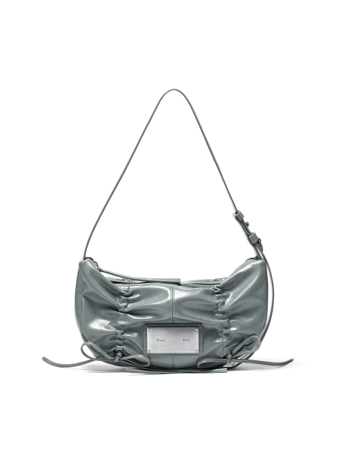 MUSINSA | MATIN KIM HALF SHIRRING RIBBON ROUND BAG IN SMOKE BLUE