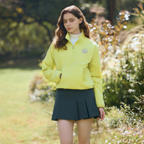 Женский легкий анорак на полумолнии, Apple Green