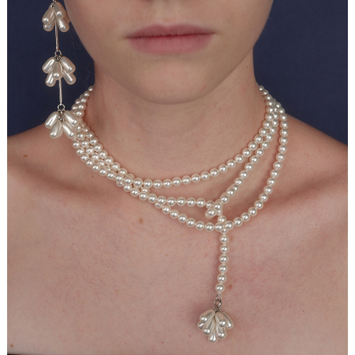 関税込【MONDAY EDITION】Pearl Flower Two-way Necklace 먼데이에디션(MONDAY EDITION) Pearl Flower Two-way Necklace