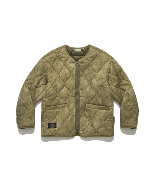Стеганая куртка с узором волна (BEIGE)