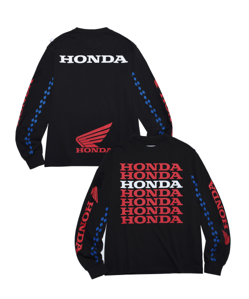 Honda VTG логотип Point Long sleeve_Black