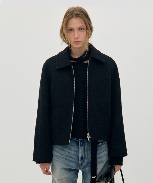 【LOW CLASSIC】 ALPACA WOOL ZIP-UP JACKET /追跡付 로우클래식(LOW CLASSIC) ALPACA WOOL ZIP-UP