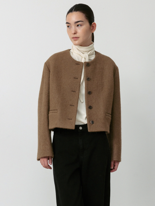 Wool Button Jacket_Brown