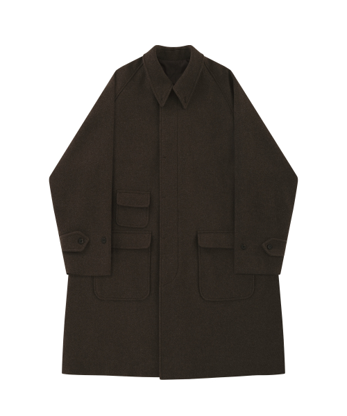 Wool comfort Raglan Coat (Brown)