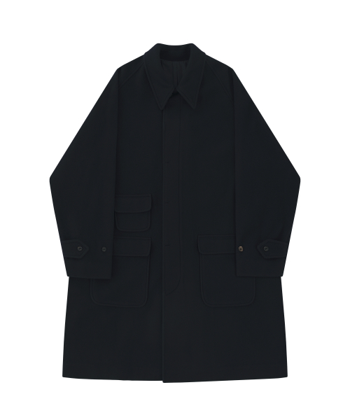 Wool comfort Raglan Coat (Navy)