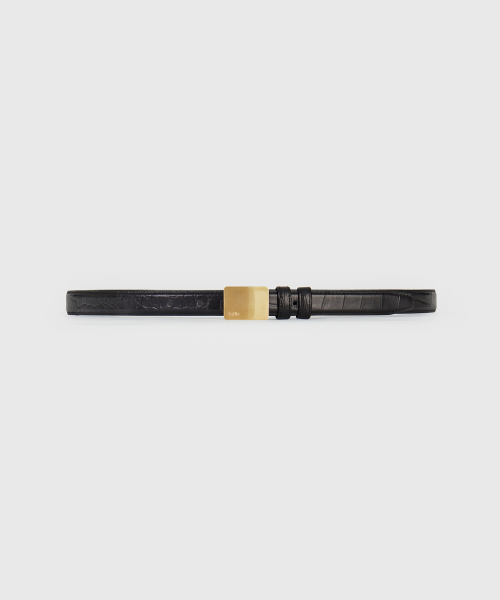 타일레 PARA BUCKLE THIN BELT BLACK CROCO GOLD