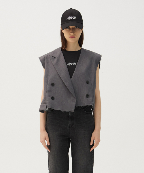 Origami signature cropped vest