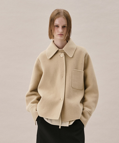 WOOL BLEND HANDMADE COAT_LIGHT BEIGE