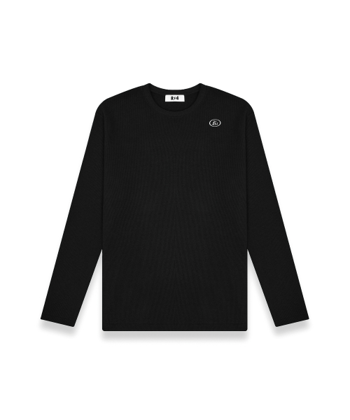 R-0024 / BRUSHED KNIT - LONG SLEEVE TSHIRTS(BLACK)