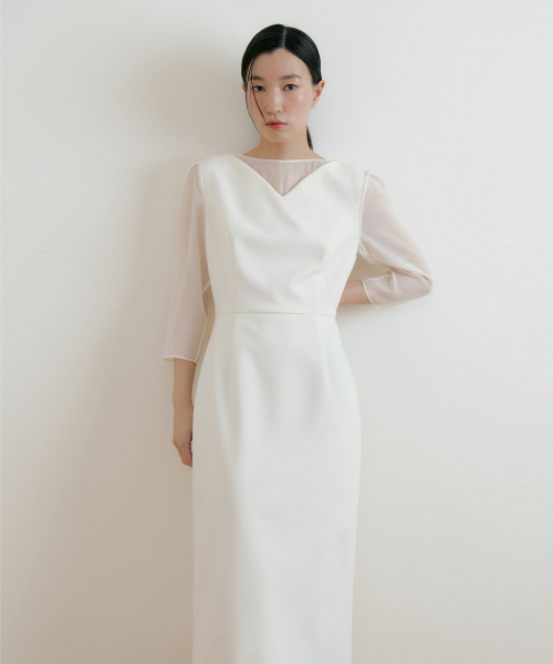 See-through Wrap One-piece (ivory)
