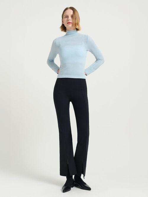 Расклешенные брюки High Waist на молнии (FMPT1014F)_New Black