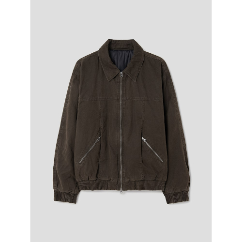 Пигментированный пуховик с воротником (Khaki)