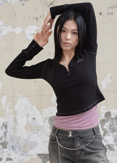 애즈온(ASON) EASY BUTTON LONG TEE / BLACK - 사이즈 & 후기