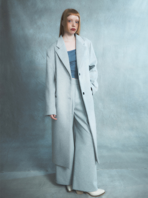 Длинное пальто оверсайз_Light Grey