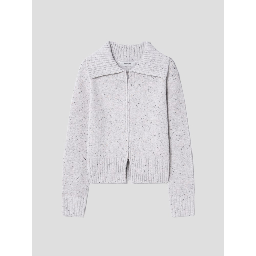 Кардиган на молнии с фигурным воротником Light Grey