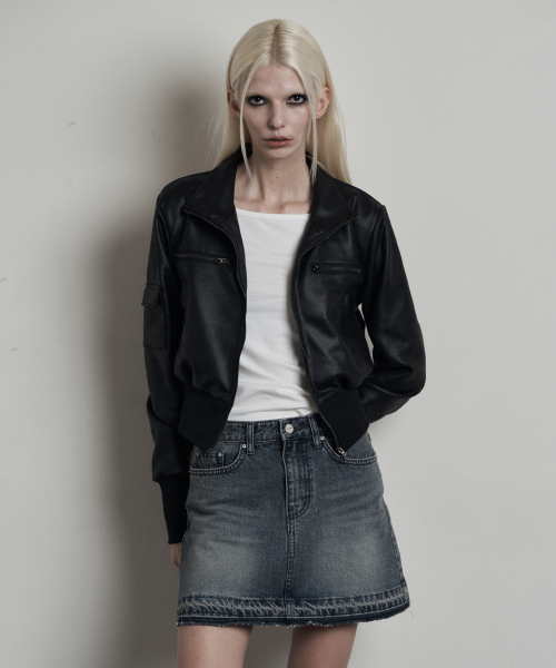 VINTAGE SUEDE TWO WAY JACKET BLACK