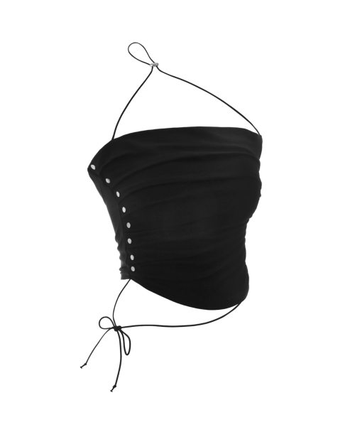 From button shirring top (Black)