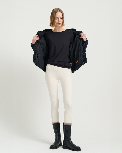 Флисовые леггинсы с высокой поддержкой (FMLG1014F)_New White