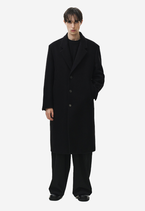 Оверсайз пальто на трех пуговицах Black ZG6CT623BK