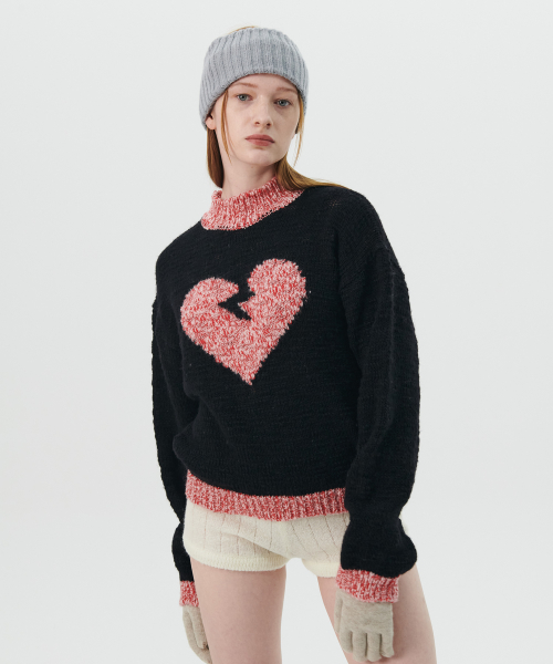 WOMENS EDITION патчворк хаф-нек шерстяной свитер Nomantic Black