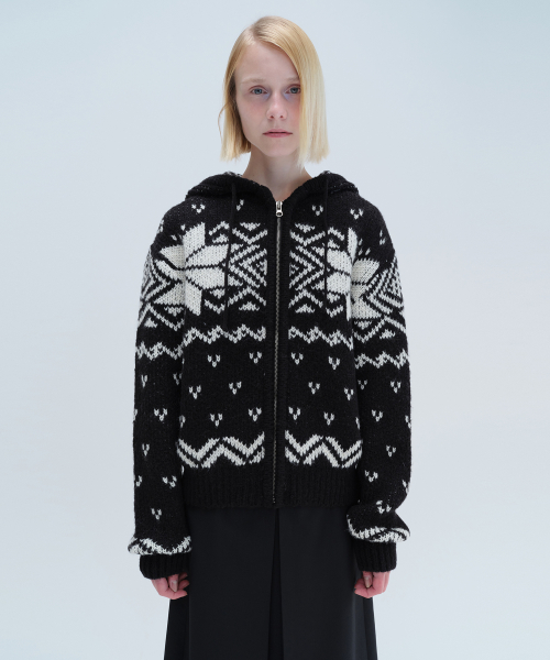 NORDIC HOODIE ZIP UP (black)