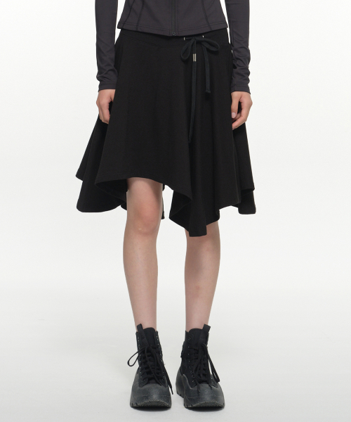 [NACHE] TRICKLE FLARE MIDI SKIRT /追跡付 Flare Midi Skirt In Abstract Print