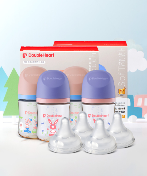 더블하트() 모유실감 디어프렌즈 160ml(젖병4+젖꼭지4) 3종 택1 상품 이미지
