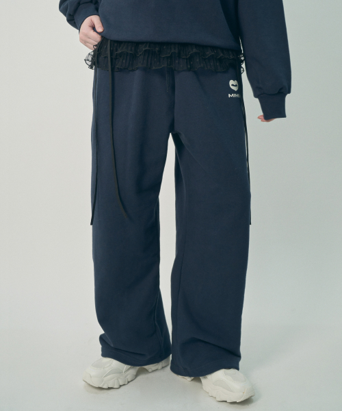 [UNISEX] Спортивные штаны со стичем и классическим лого Navy